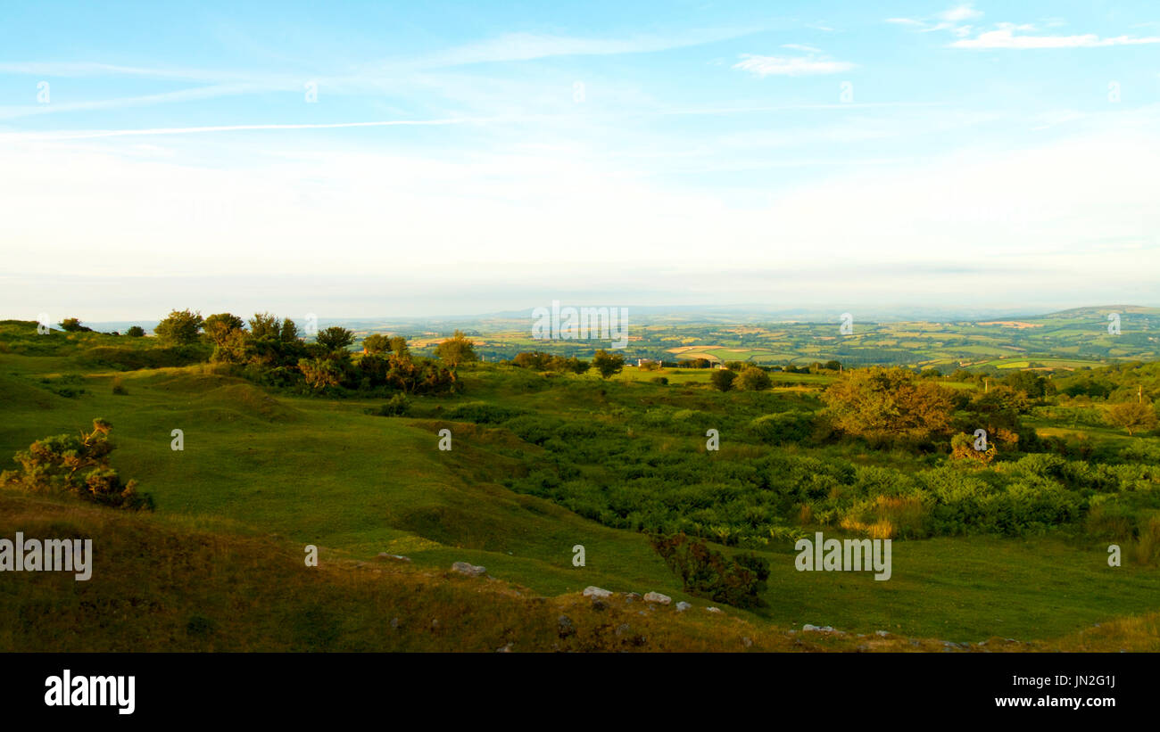 Zeigen Sie suchen NW über Bodmin Moor, spät am Abend Sommer an Stockfoto