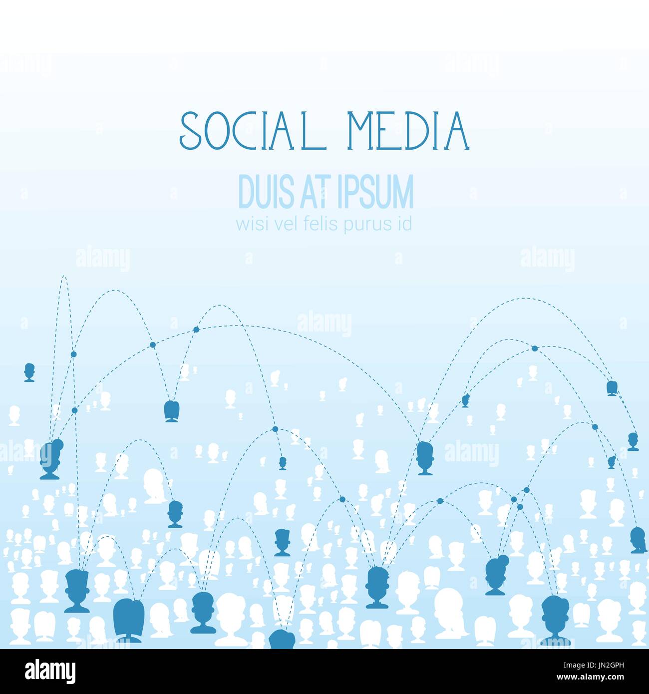Social Media-Symbole, die im Zusammenhang mit Linien Netzwerk Benutzer Kommunikationskonzept Stock Vektor