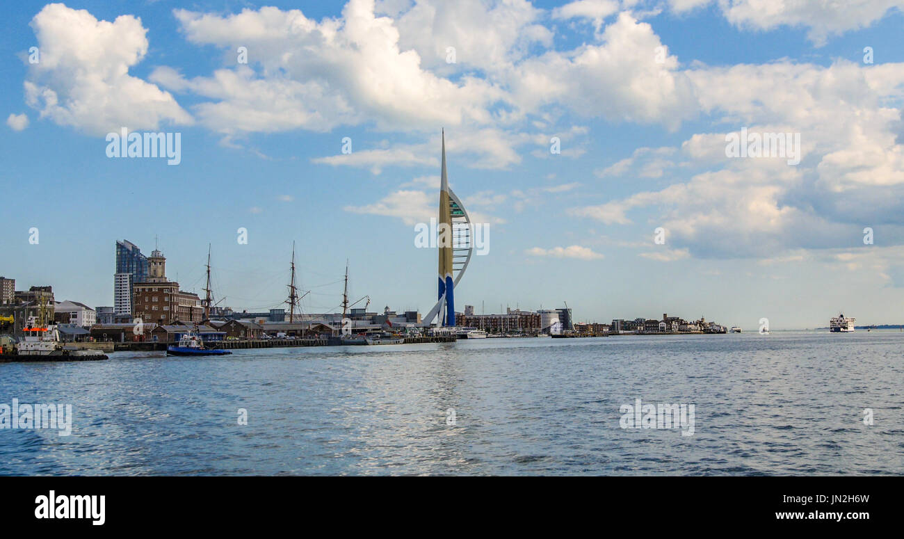 Blick auf die alte Stadt von Portsmouth Stockfoto