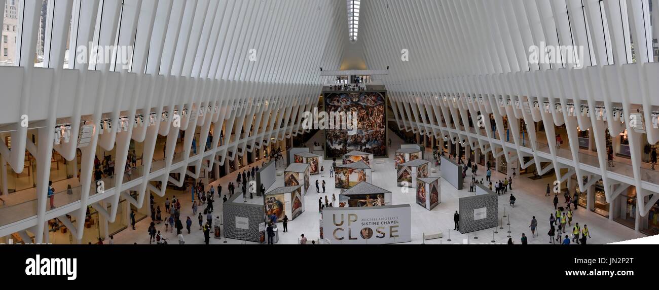 Usa ny New York City oculus wtc Verkehrsknotenpunkt, World Trade Center Kammern St Station Stockfoto