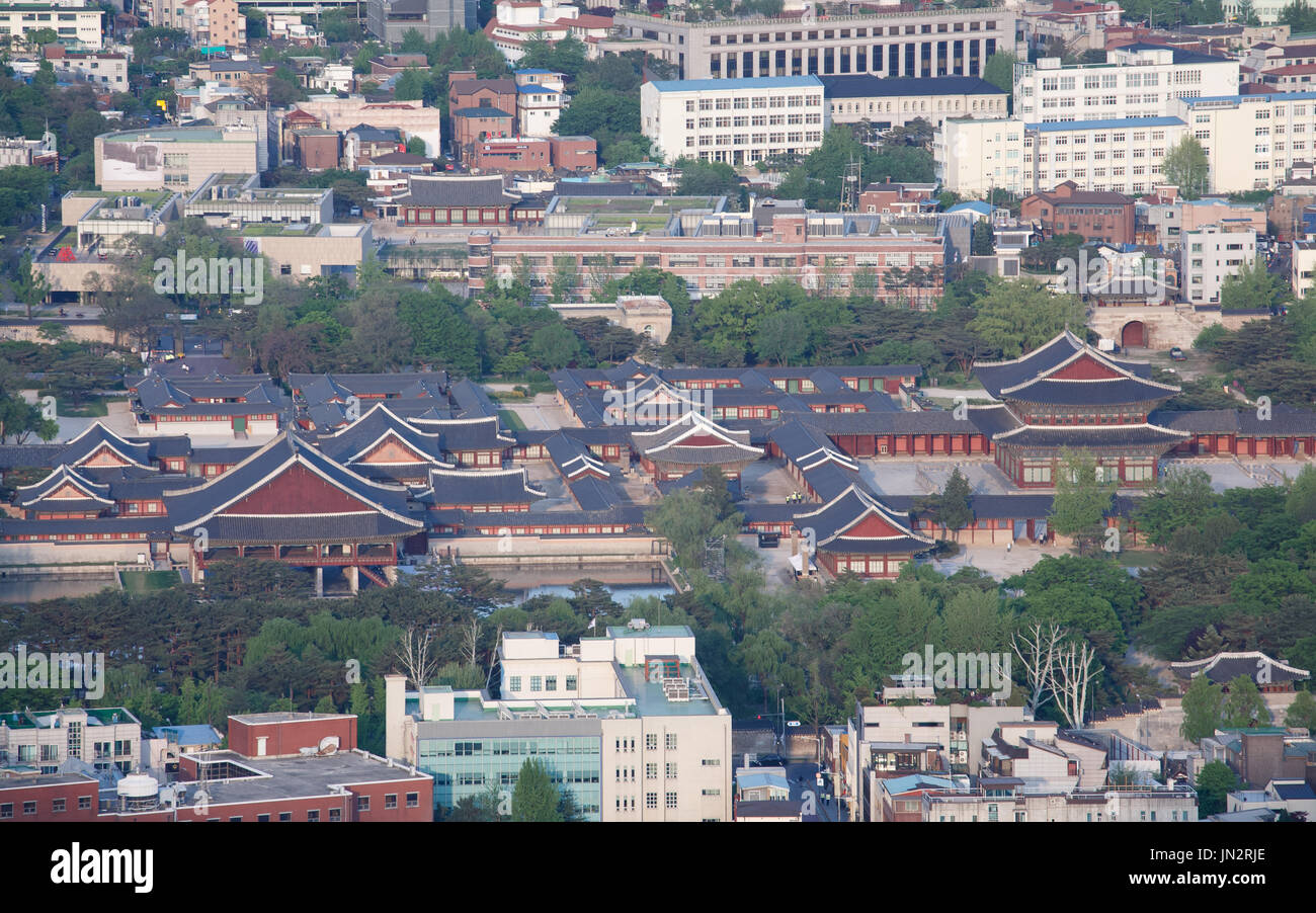 Gyeongbokgung Palast in Seoul, Korea Stockfoto