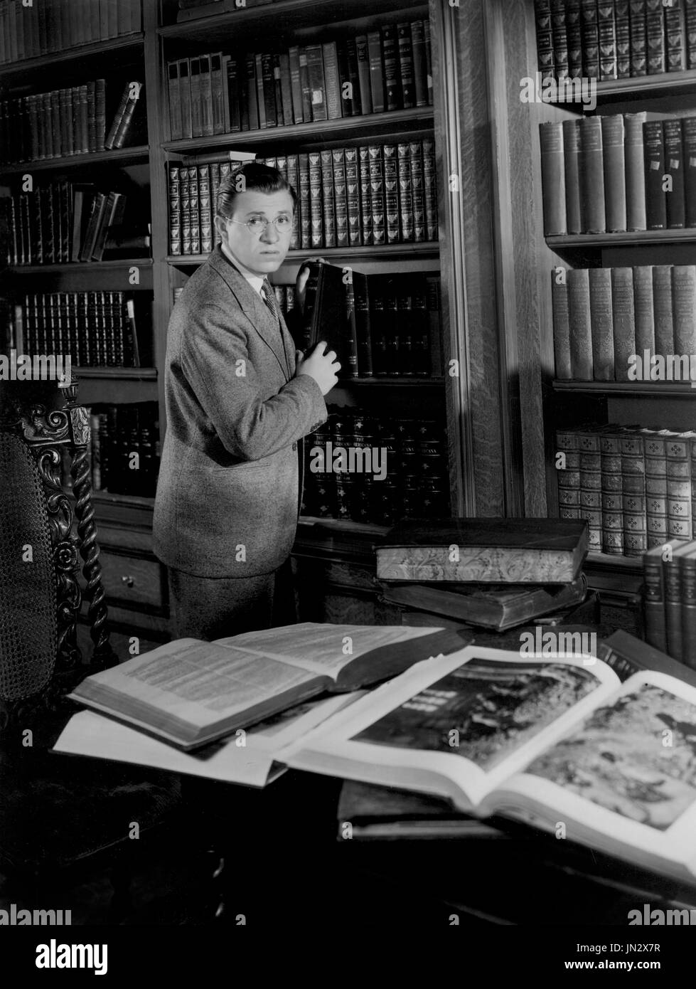 Stuart Erwin, am Set des Films "er erfuhr von Frauen", Paramount Pictures, 1933 Stockfoto