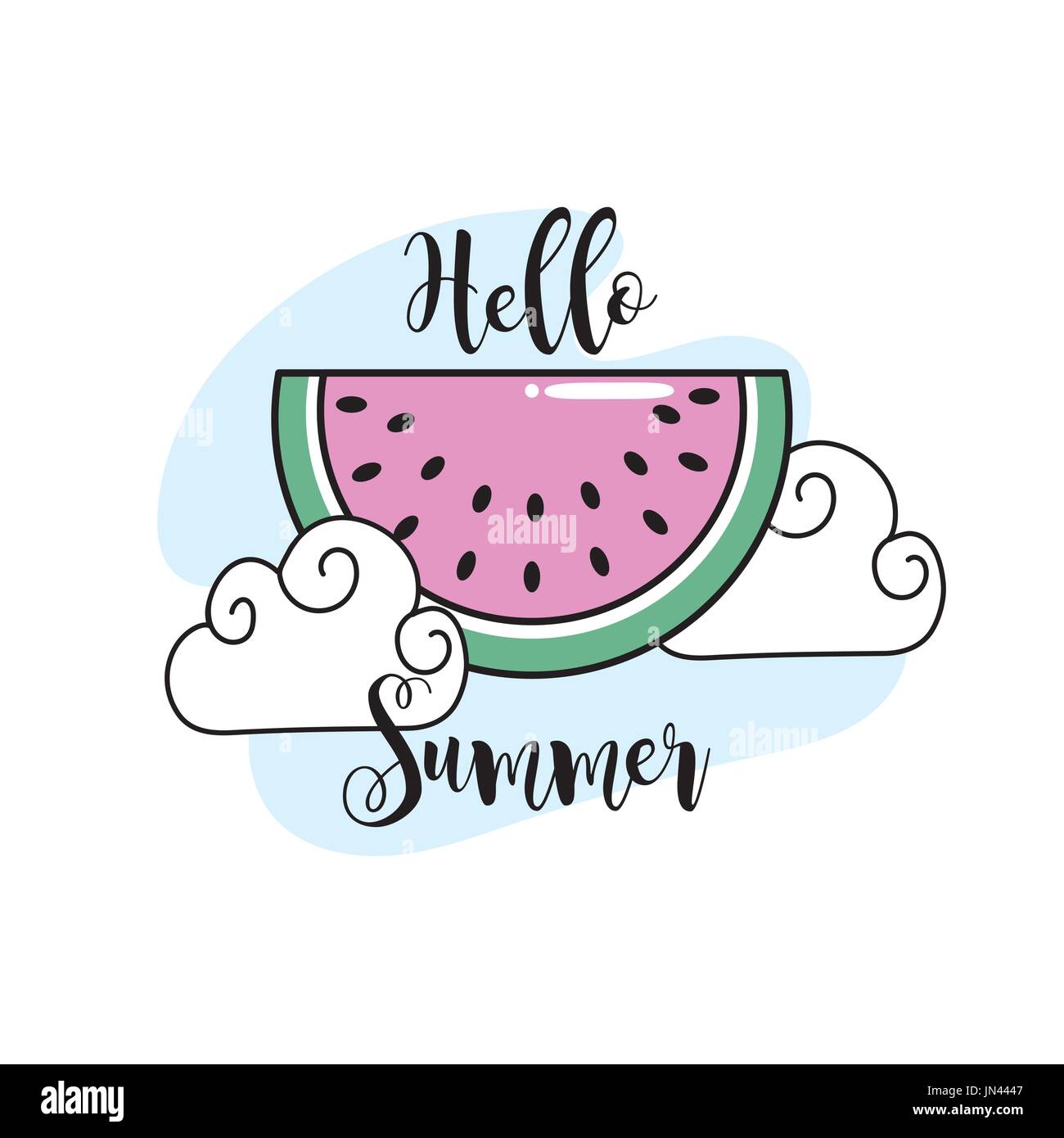 köstliche Wassermelone Frucht mit Wolken design Stock Vektor