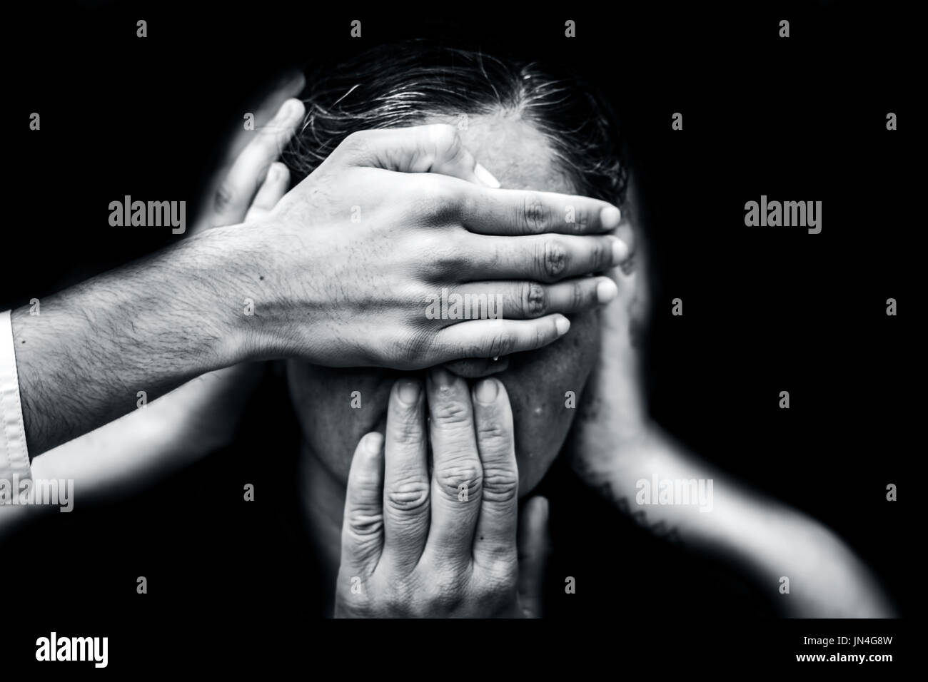 Siehe no Evil, Hear no Evil, Speak no Evil. Stockfoto