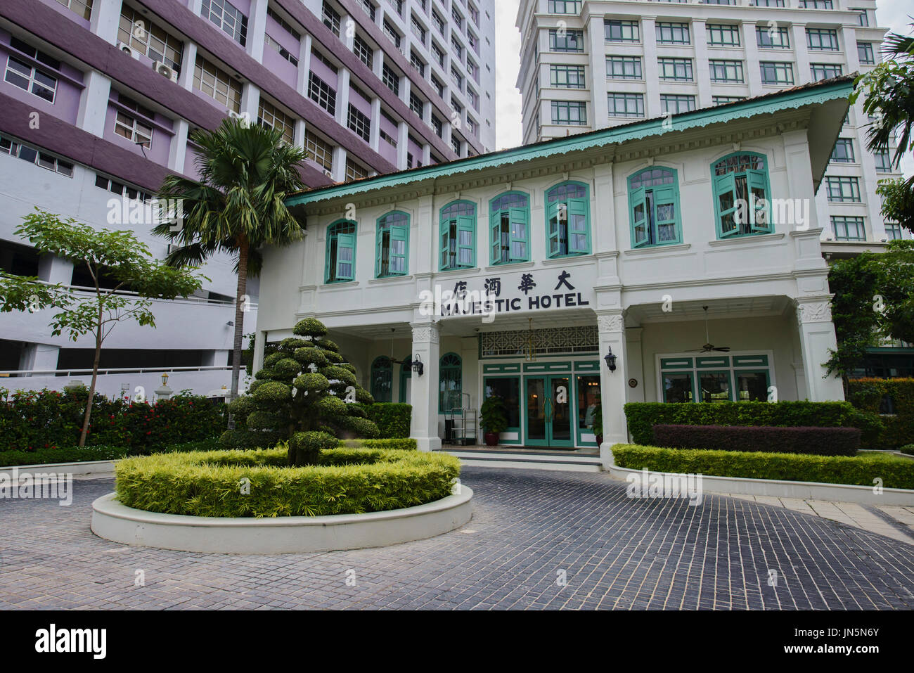 Das alte koloniale Majestic Hotel, Malacca, Malaysia Stockfoto