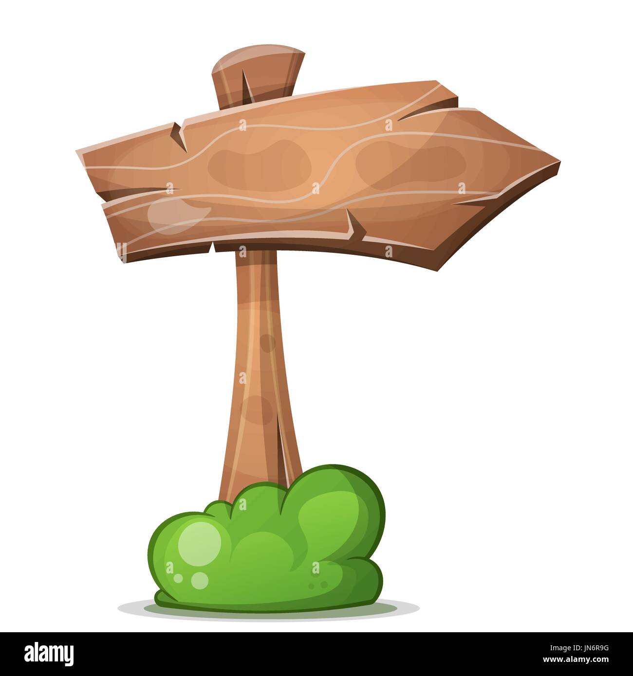 Cartoon Holz Pfeile mit bush Stock Vektor