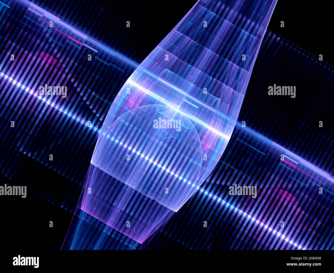 Bunt leuchtende Quantum Computer abstrakten Hintergrund, Zukunftstechnologie, 3D-Rendering Stockfoto