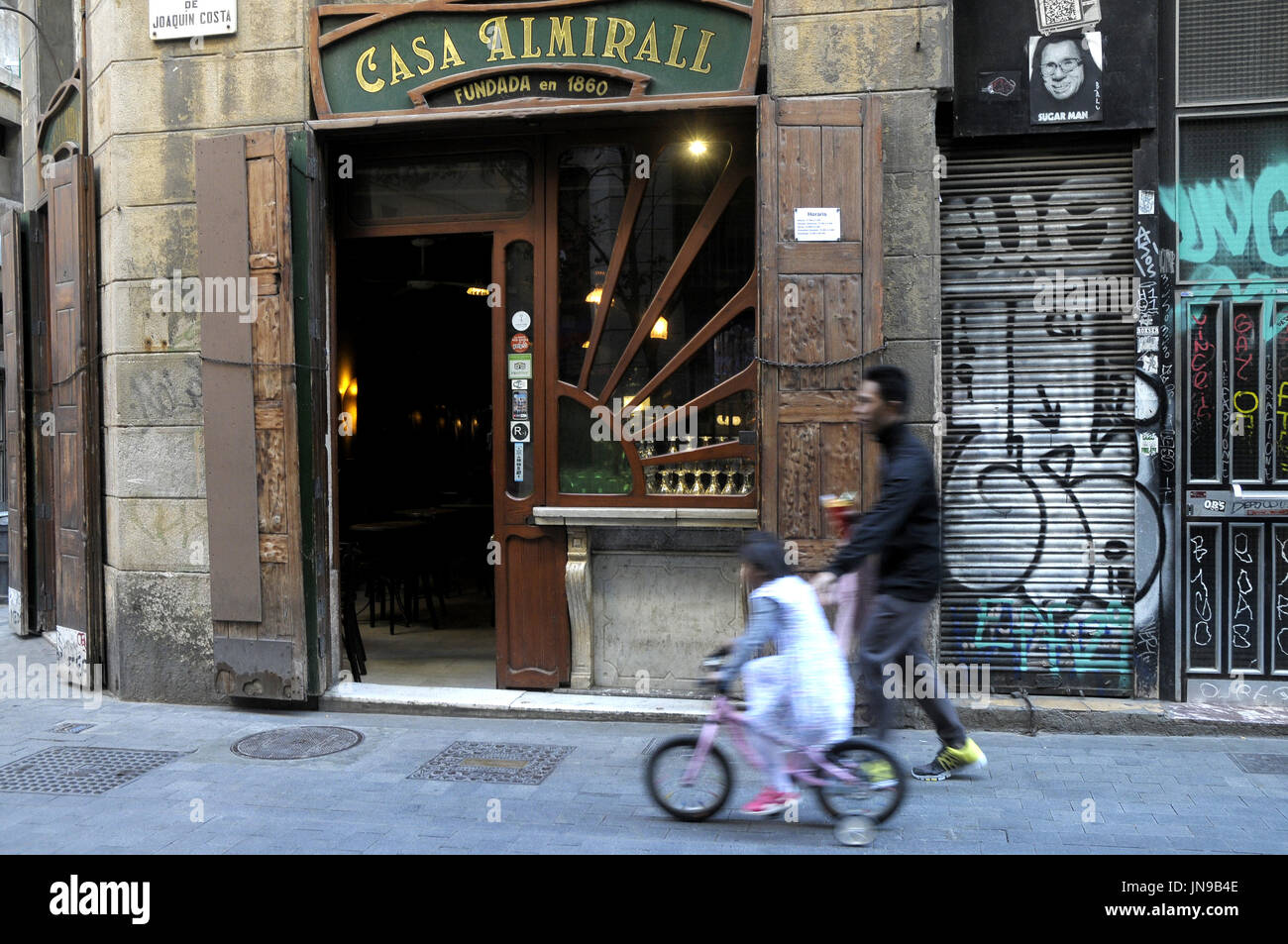 Casa Almirall, Joaquim Costa Straße, El Raval-Viertel. Barcelona. Spanien. Foto: Rosmi Duaso Stockfoto