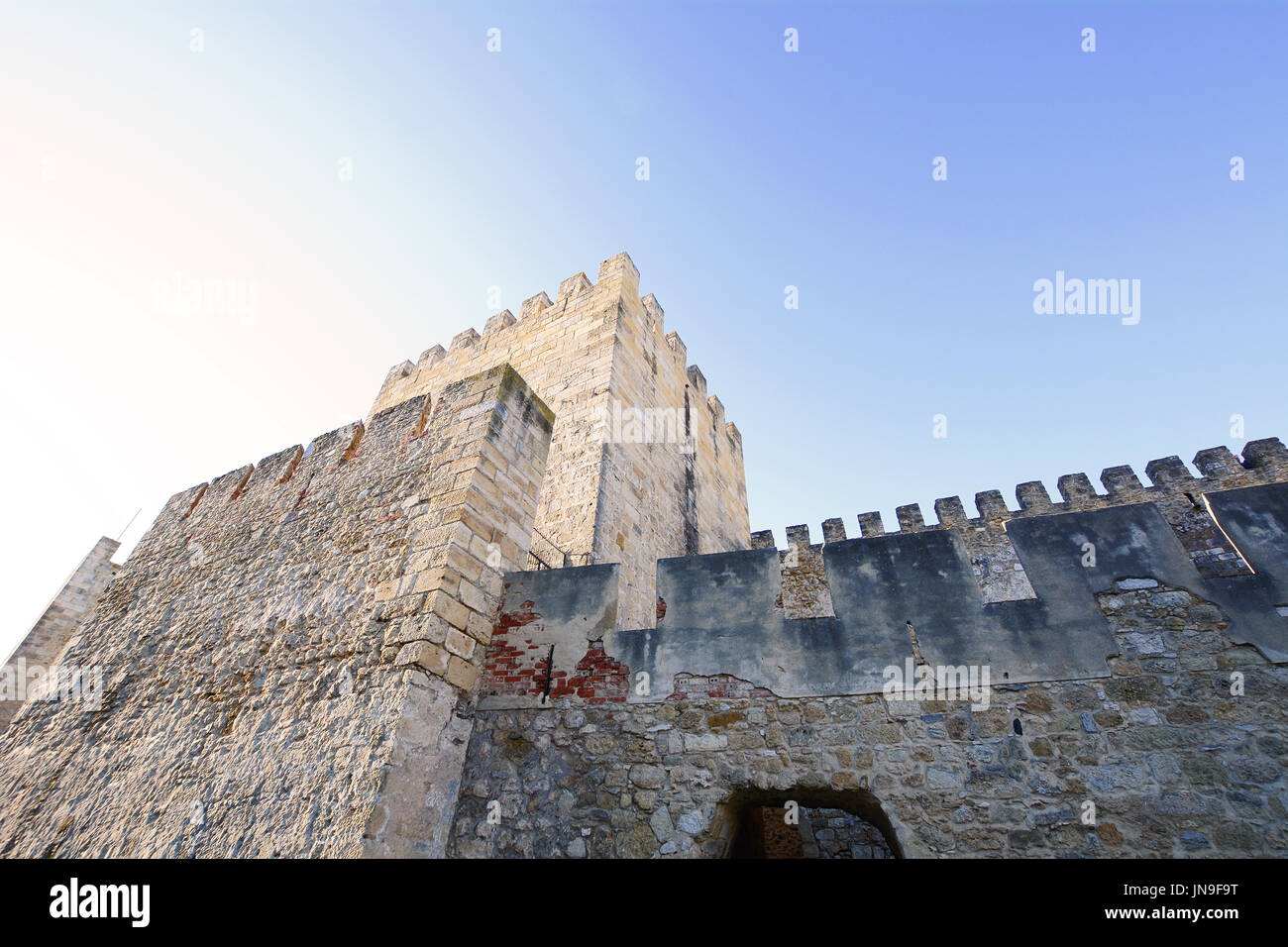 St.-Georgs Burg (Castelo de Sao Jorge) in Lissabon, Portugal. Stockfoto