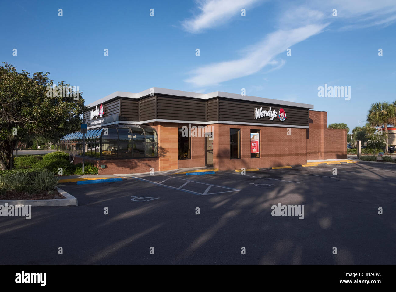 Wendys Fastfood Restaurant Leesburg, Florida USA Stockfoto