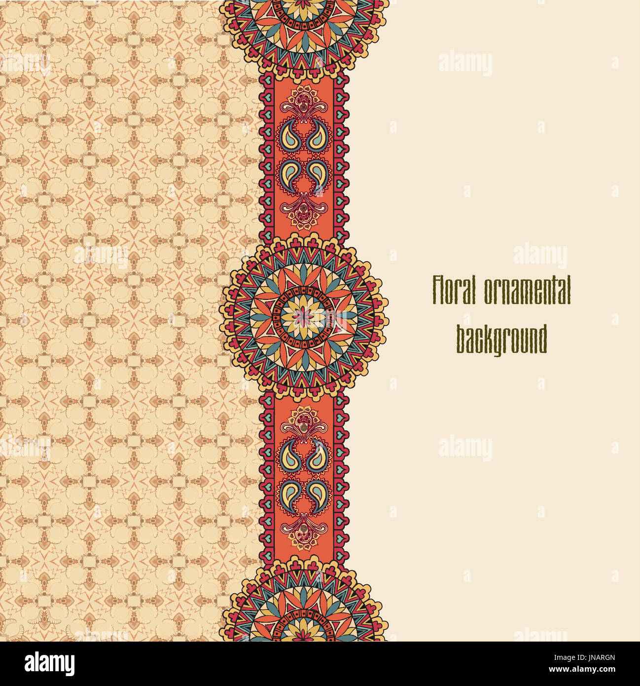 Abstrakte Blumenmuster. Geometrische Bordüre. Orientalische ethnischen Mandala Hintergrund. Islam, Arabisch, Indisch, Osmanischen Motiven. Perfekt für den Druck Stockfoto
