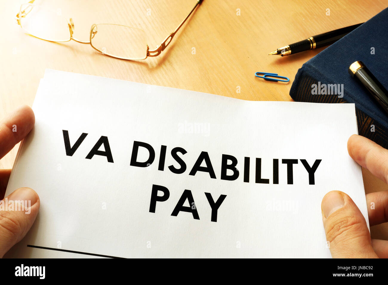 VA Behindertenpolitik Zahlen. Veteranen Entschädigung Vorteile Konzept. Stockfoto