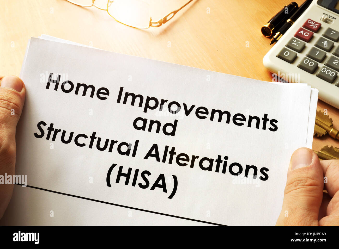 Dokument mit dem Namen home Verbesserungen und Umbauten (HISA) Stockfoto