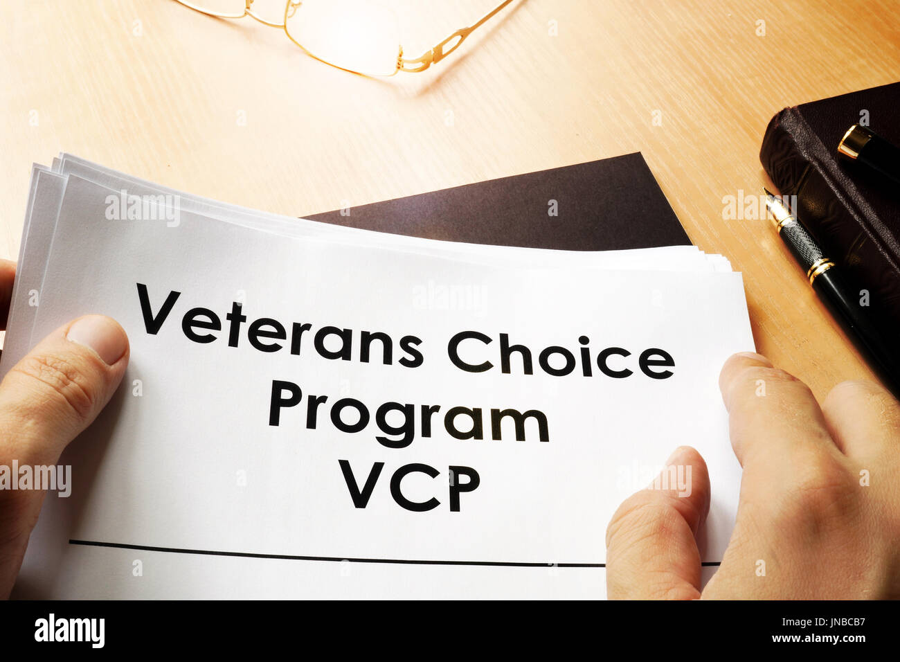 Dokument mit dem Namen Veteranen Wahl Programm VCP. Stockfoto