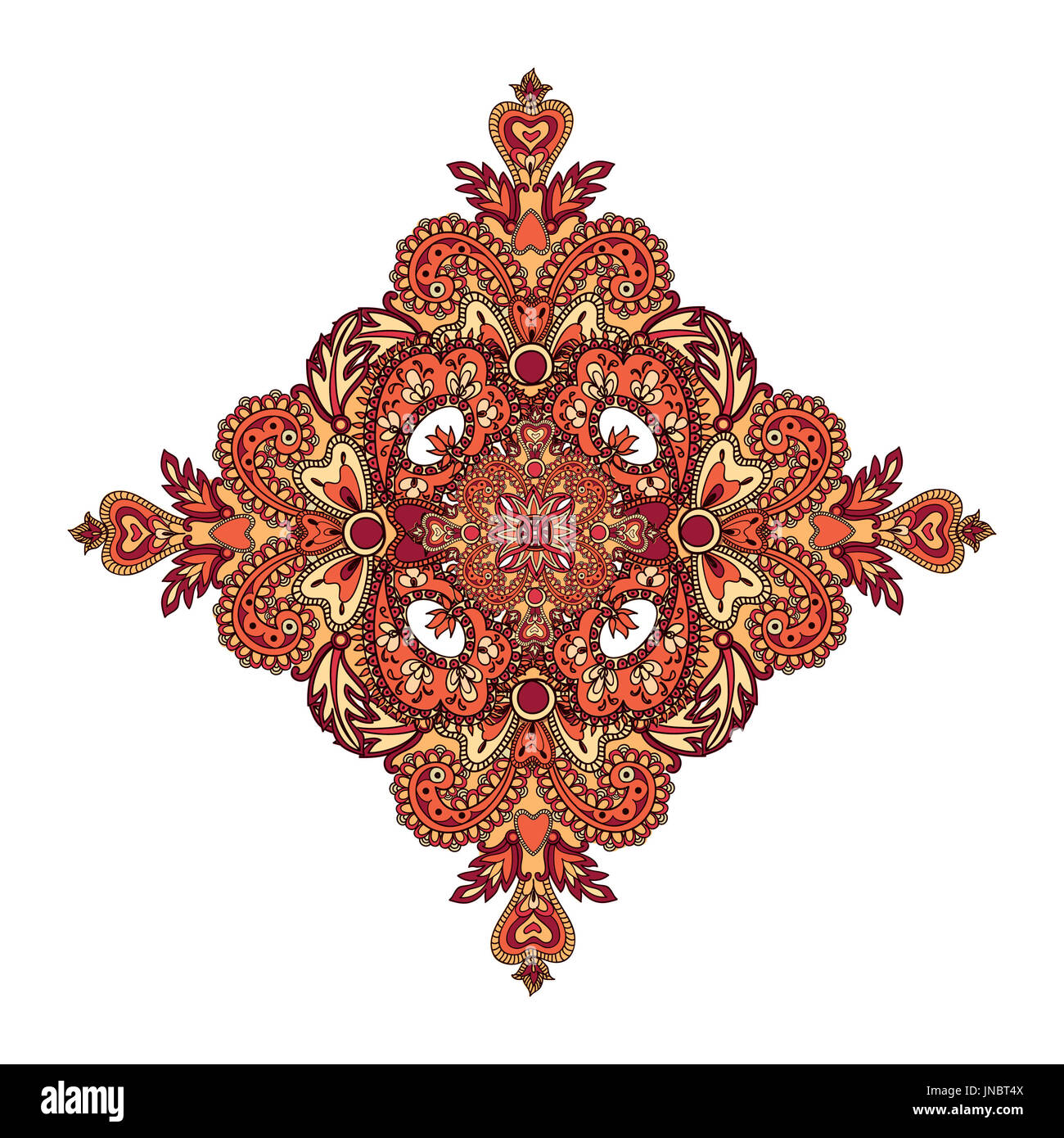 Arabisches Ornament orientalische ethnischen Mandala Amulett abstrakte geometrische Blumenmuster geometrischen Kreis Hintergrundelement für Urlaub, Kaleidoskop, medall Stockfoto