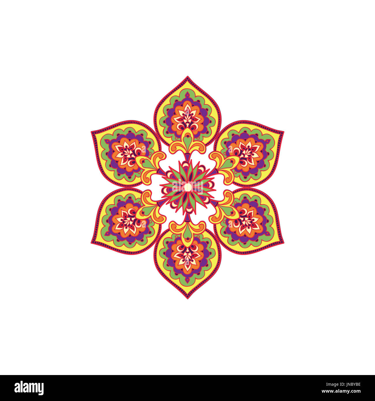 Arabisches Ornament orientalische ethnischen Mandala Amulett abstrakte geometrische Blumenmuster geometrischen Kreis Hintergrundelement für Urlaub, Kaleidoskop, medall Stockfoto