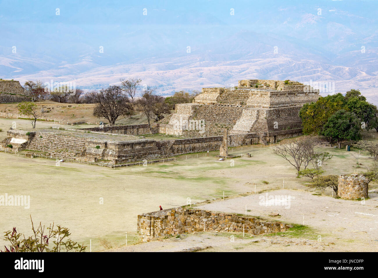 Monte Alban, Ruinen der Zapoteken Zivilisation, Oaxaca, Mexiko Stockfoto