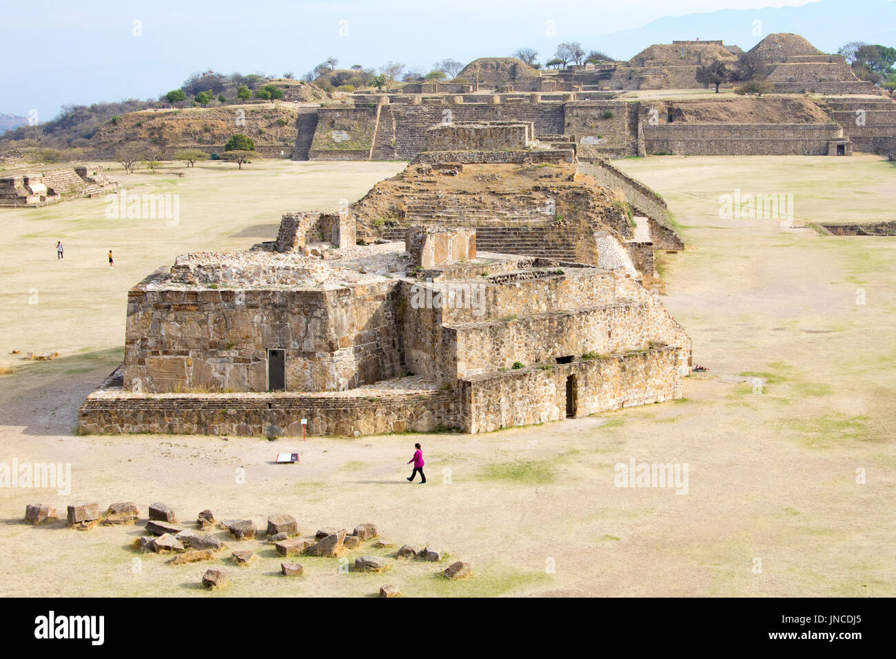 Monte Alban, Ruinen der Zapoteken Zivilisation, Oaxaca, Mexiko Stockfoto