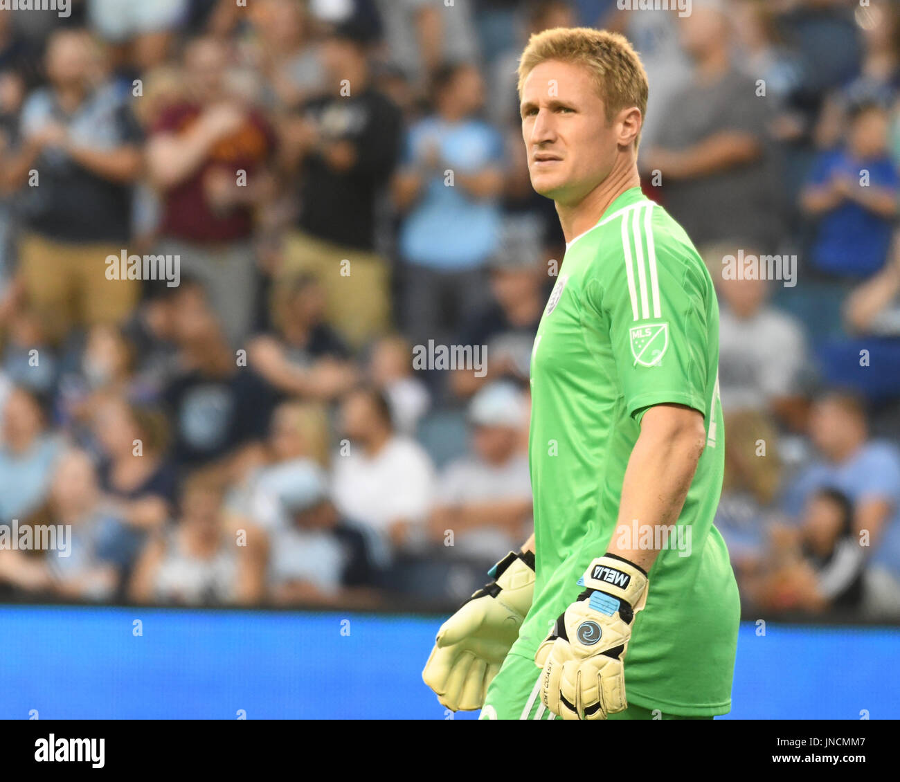 Sporting Kansas City Torwart Tim Melia (29) in der zweiten match Hälfte eines MLS zwischen den Chicago Fire und Sporting Kansas City. Julu 29, 2017 Stockfoto