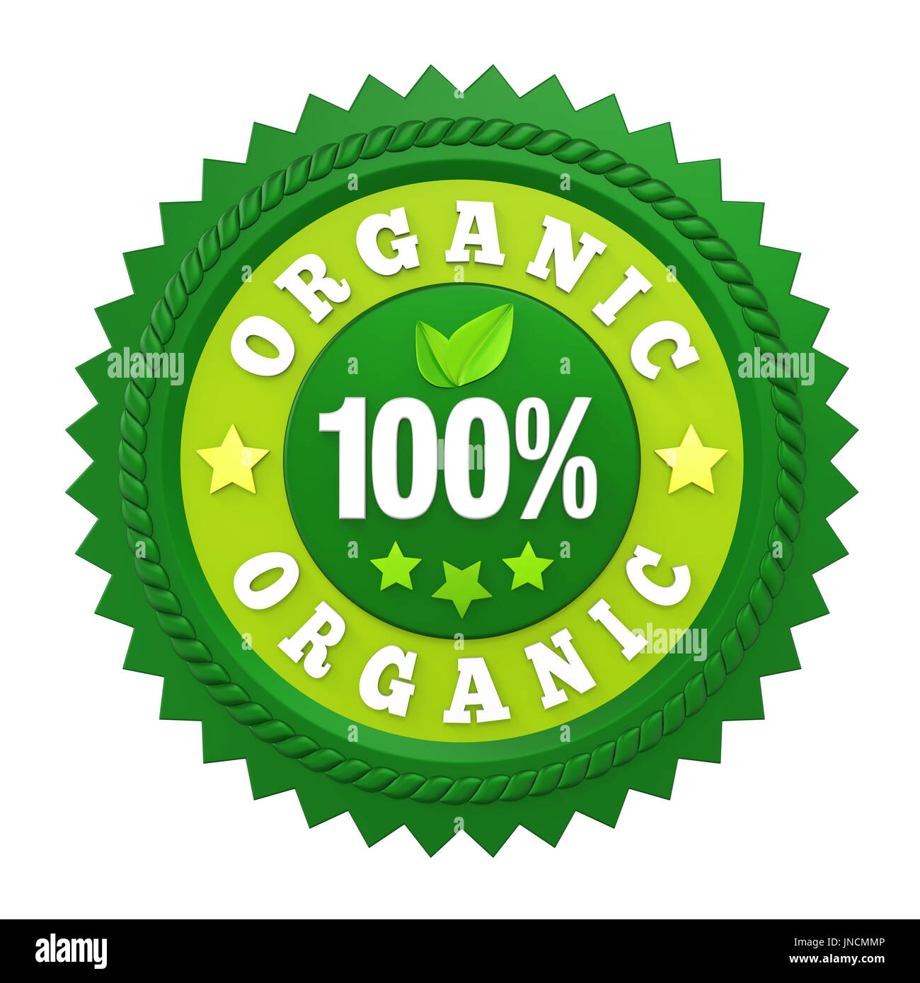 100 % organische Badge Label isoliert Stockfoto