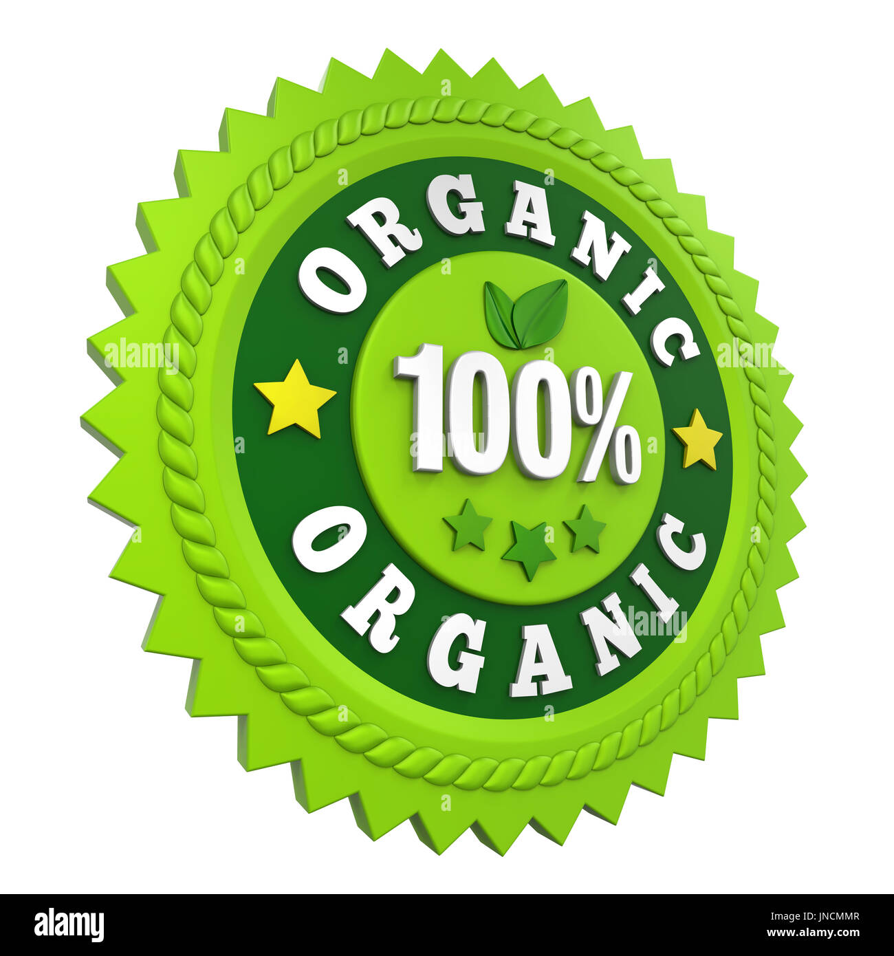 100 % organische Badge Label isoliert Stockfoto