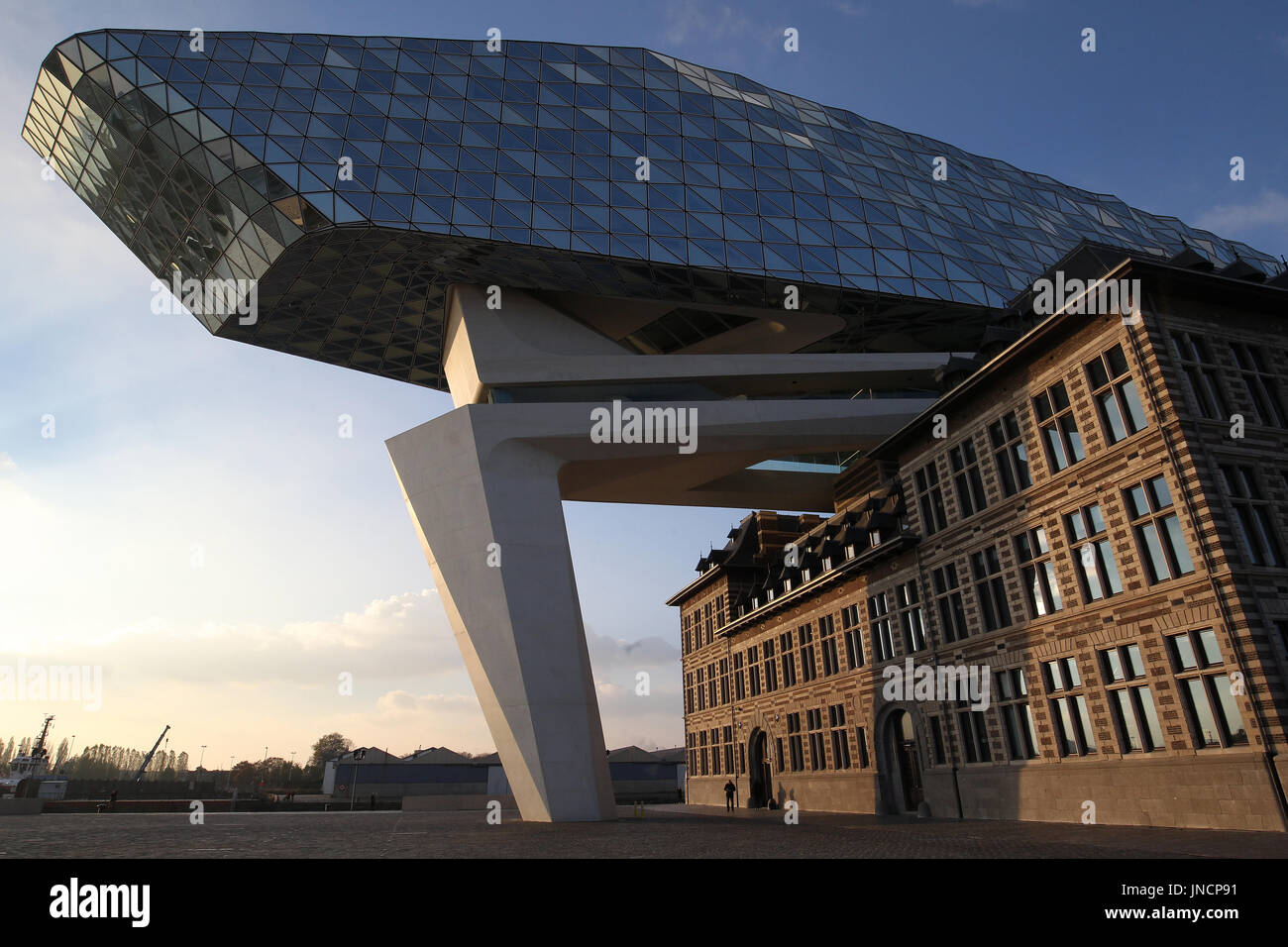 Die Port-House ist der Hauptsitz der Antwerpener Hafenbehörde. Es befindet sich in Antwerpen, Flandern, Belgien. Stockfoto