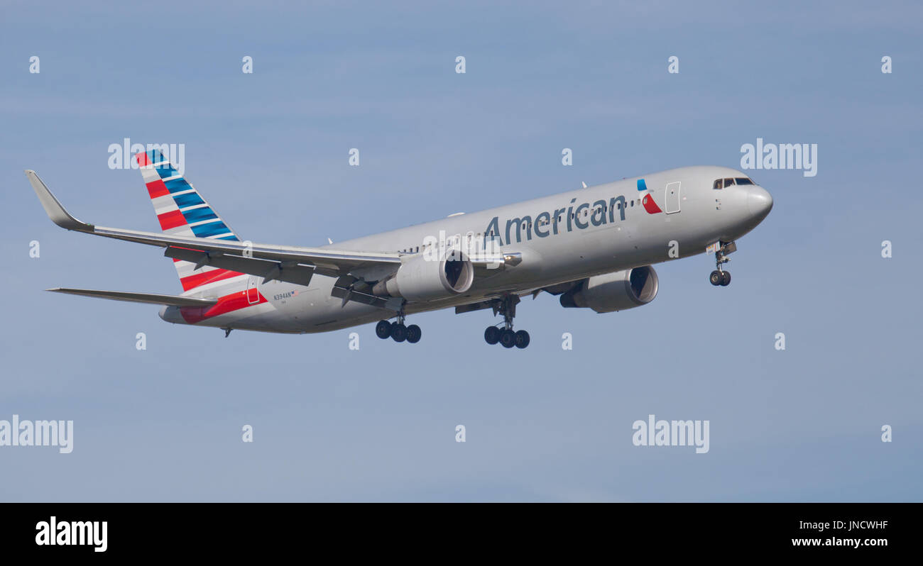 American Airlines Boeing 767 N 394 eine endgültige Konzept für Flughafen London-Heathrow LHR Stockfoto