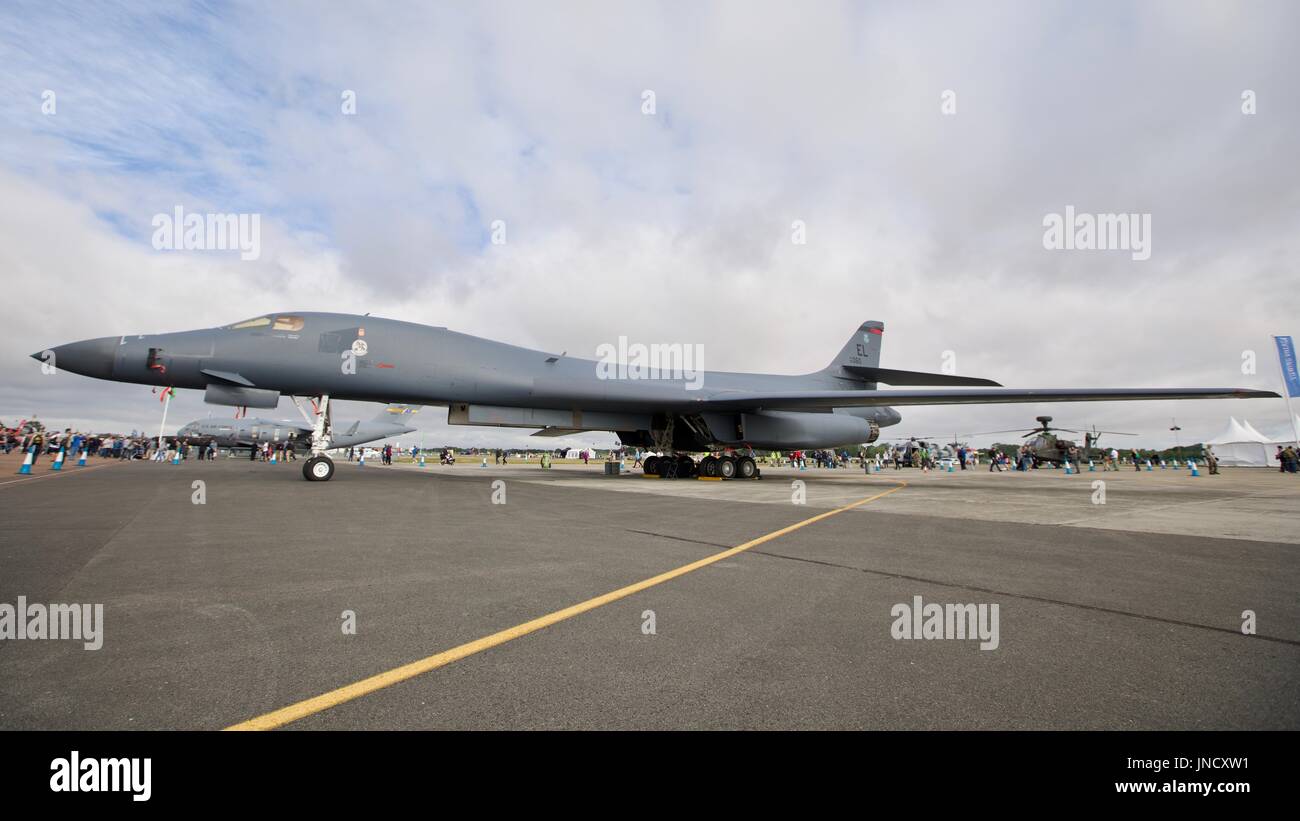 Rockwell b-1 Lancer Überschall-Bomber auf statischer Anzeige an der Royal International Air Tattoo Stockfoto