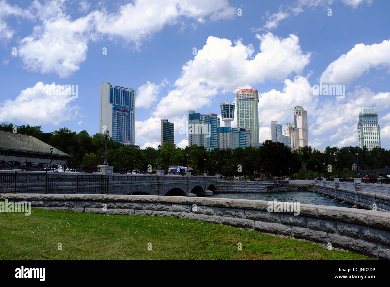 Skyline von Niagara Falls, Kanada Stockfoto