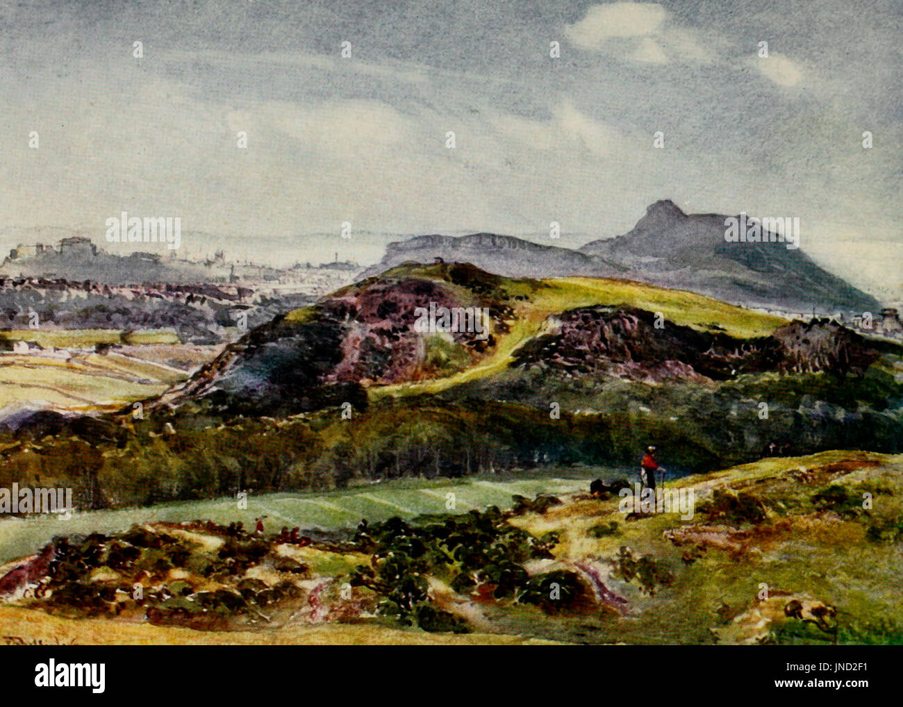 Arthurs Seat von Braid Hills, Edinburgh, Schottland, ca. 1905 Stockfoto