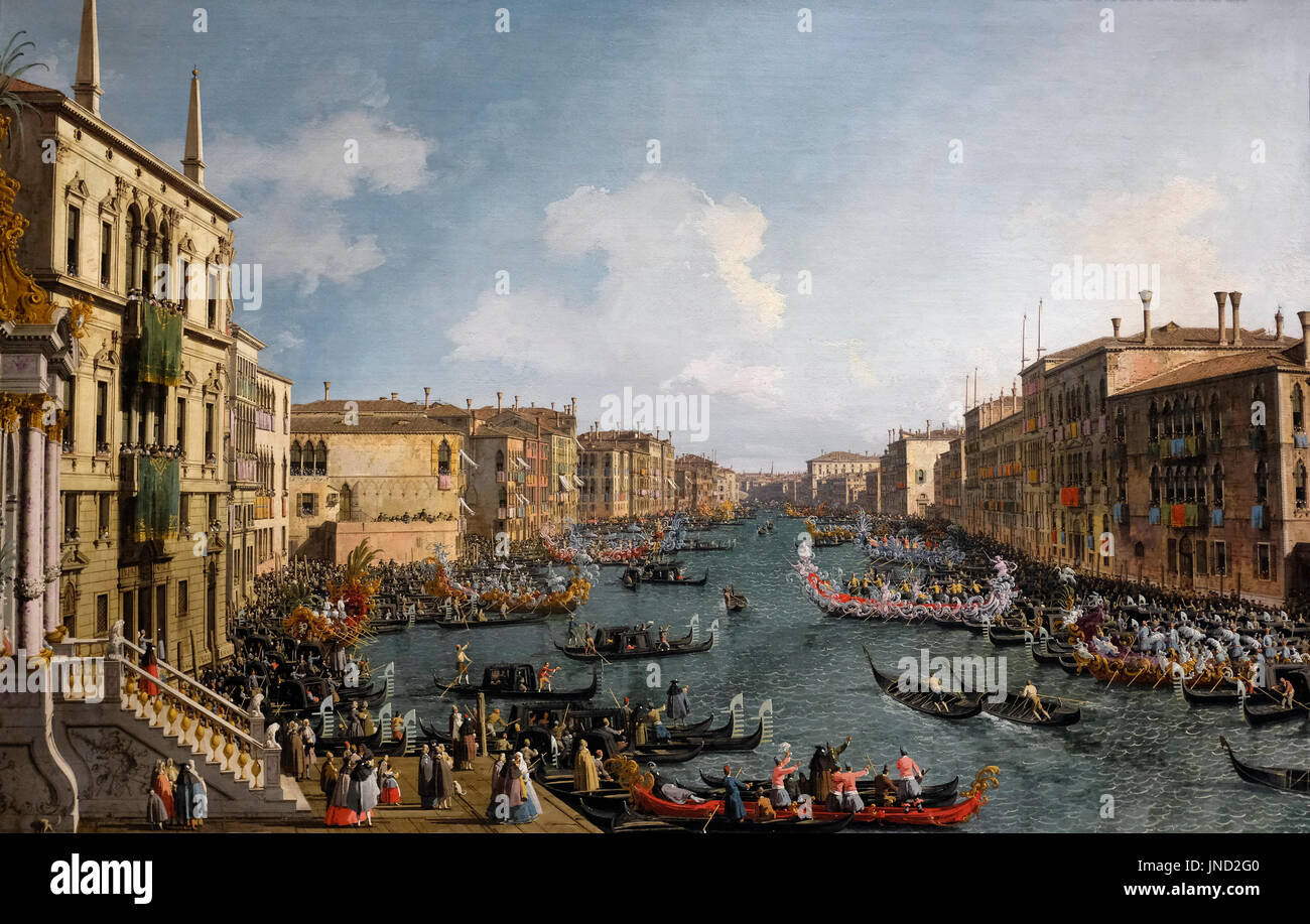 Eine Regatta auf dem Canal Grande, ca. 1740 - Canaletto Stockfoto