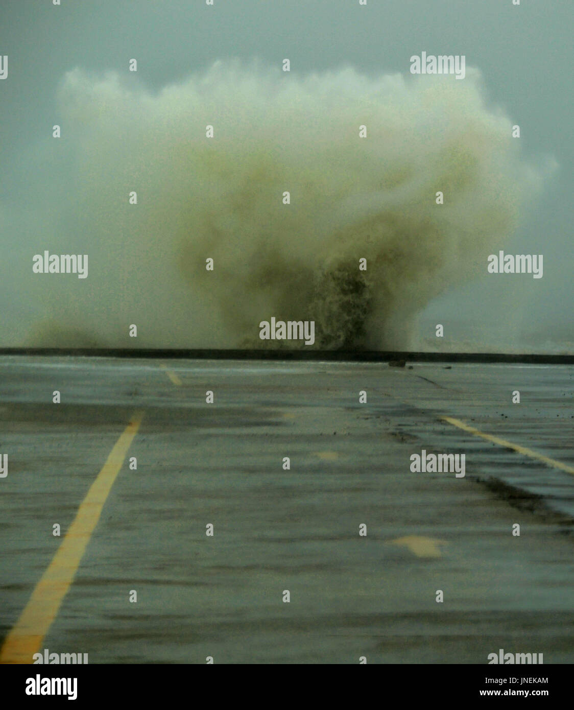 Putian, der chinesischen Provinz Fujian. 30. Juli 2017. Eine Flutwelle zerschlägt eine Werft in Putian, Südosten der chinesischen Provinz Fujian, 30. Juli 2017. Taifun Nesat, der neunte Taifun des Jahres bildete Landfall in Fujian Sonntagmorgen. NESAT, Verpackung maximale Windgeschwindigkeiten von bis zu 33 Metern pro Sekunde in der Mitte, landete in Fuqing Küstenstadt ca. 06:00 nach einer Reise über Pingtan Insel nach meteorologischen Kommunen. Bildnachweis: Wei Peiquan/Xinhua/Alamy Live-Nachrichten Stockfoto