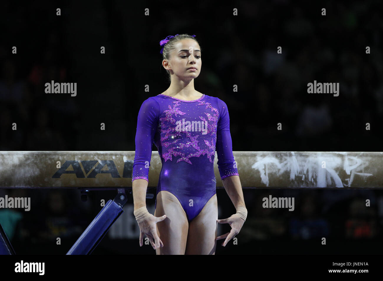 29. Juli 2016: Turnerin Olivia Dunne konkurriert in der junior Competition an der 2017 US Classic im Sears Centre in Hoffman Estates, IL. Dunne gebunden für die fünfte rundum. Melissa J. Perenson/CSM Stockfoto