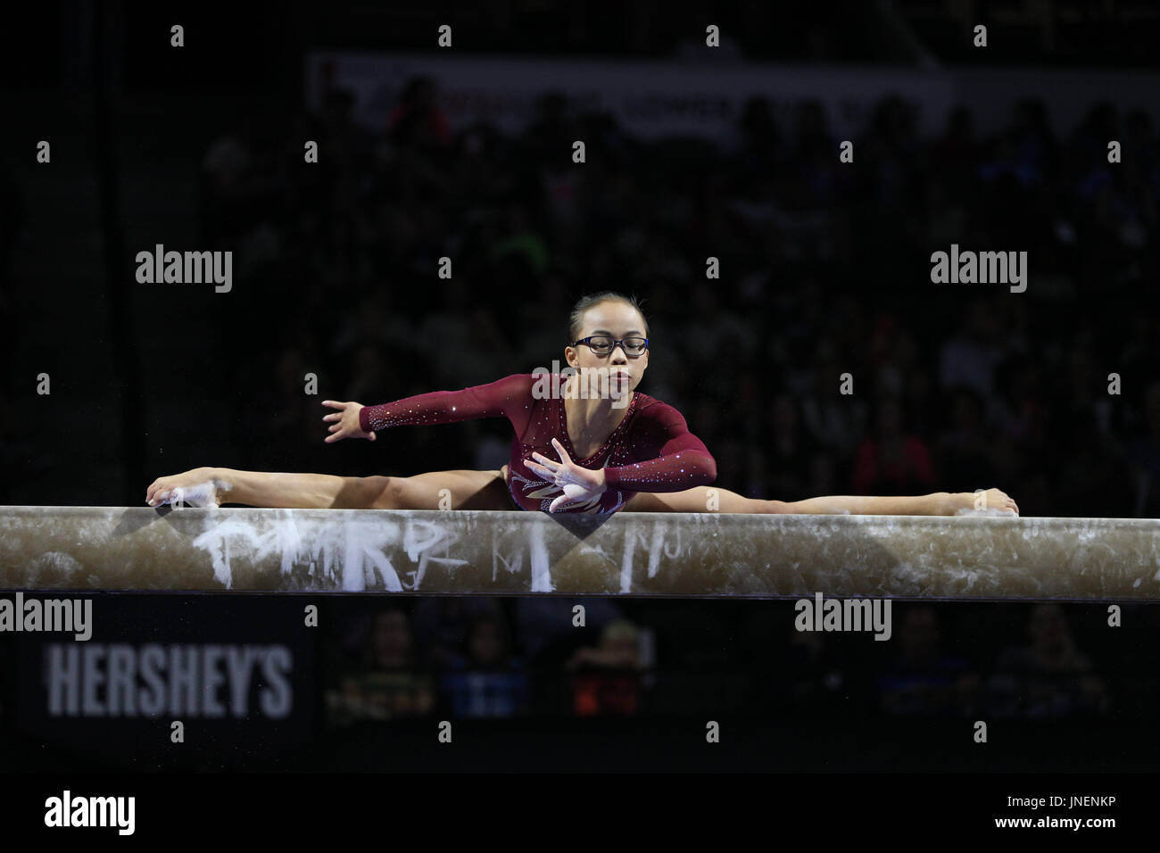 Hoffman Estates, IL, USA. 29. Juli 2016. Turnerin Morgan Hurd konkurriert in der senior Wettbewerb bei der 2017 US Classic im Sears Centre in Hoffman Estates, IL. Melissa J. Perenson/CSM/Alamy Live-Nachrichten Stockfoto