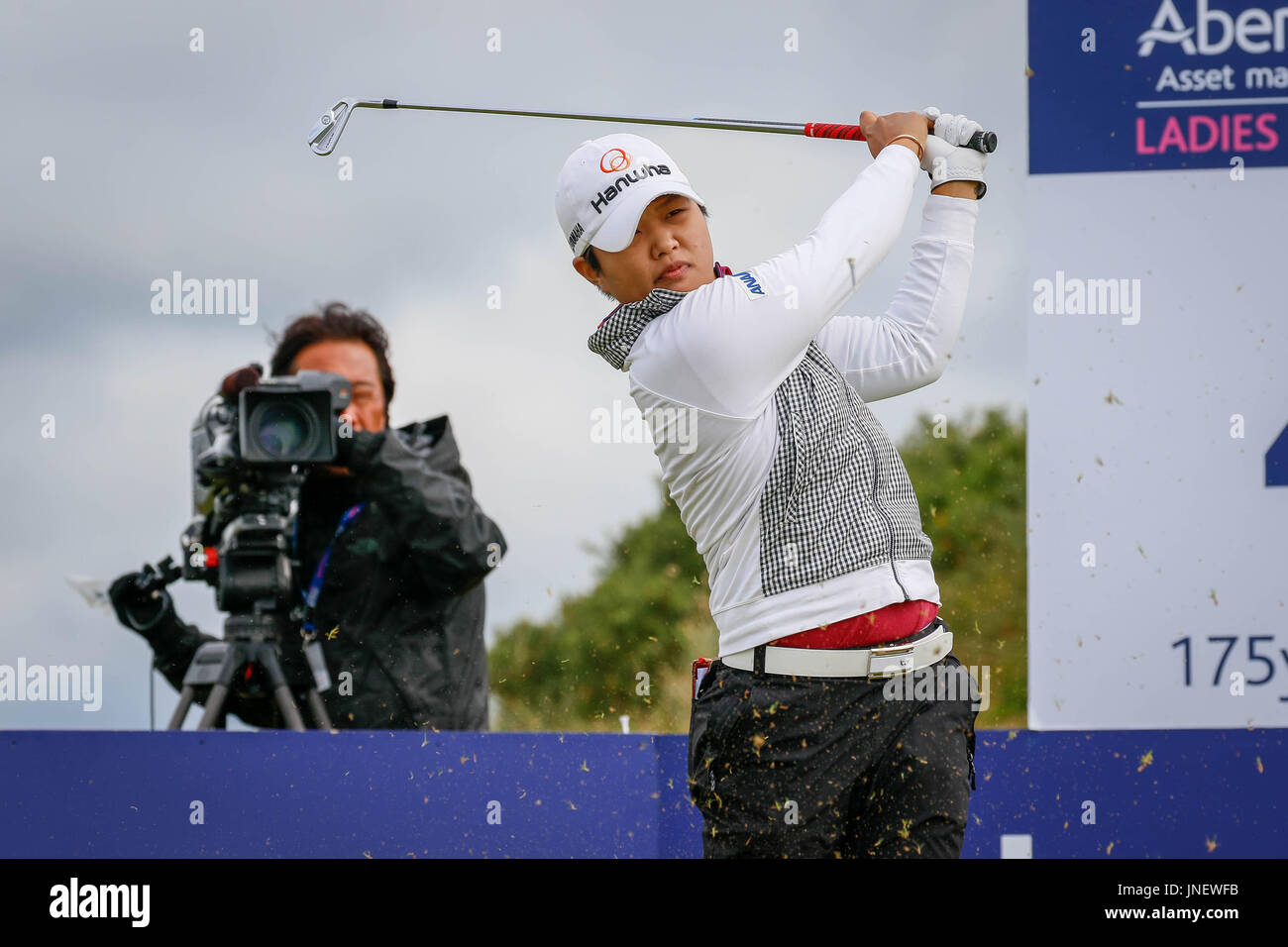 Irvine, Schottland. 30. Juli 2017. Am 4. Tag der Aberdeen Asset Management Open Golf Championship war die Konkurrenz geprägt von starken böigen Windverhältnissen. Bildnachweis: Findlay/Alamy Live-Nachrichten Stockfoto