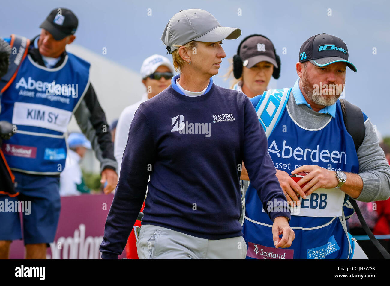 Irvine, Schottland. 30. Juli 2017. Am 4. Tag der Aberdeen Asset Management Open Golf Championship war die Konkurrenz geprägt von starken böigen Windverhältnissen. Bildnachweis: Findlay/Alamy Live-Nachrichten Stockfoto