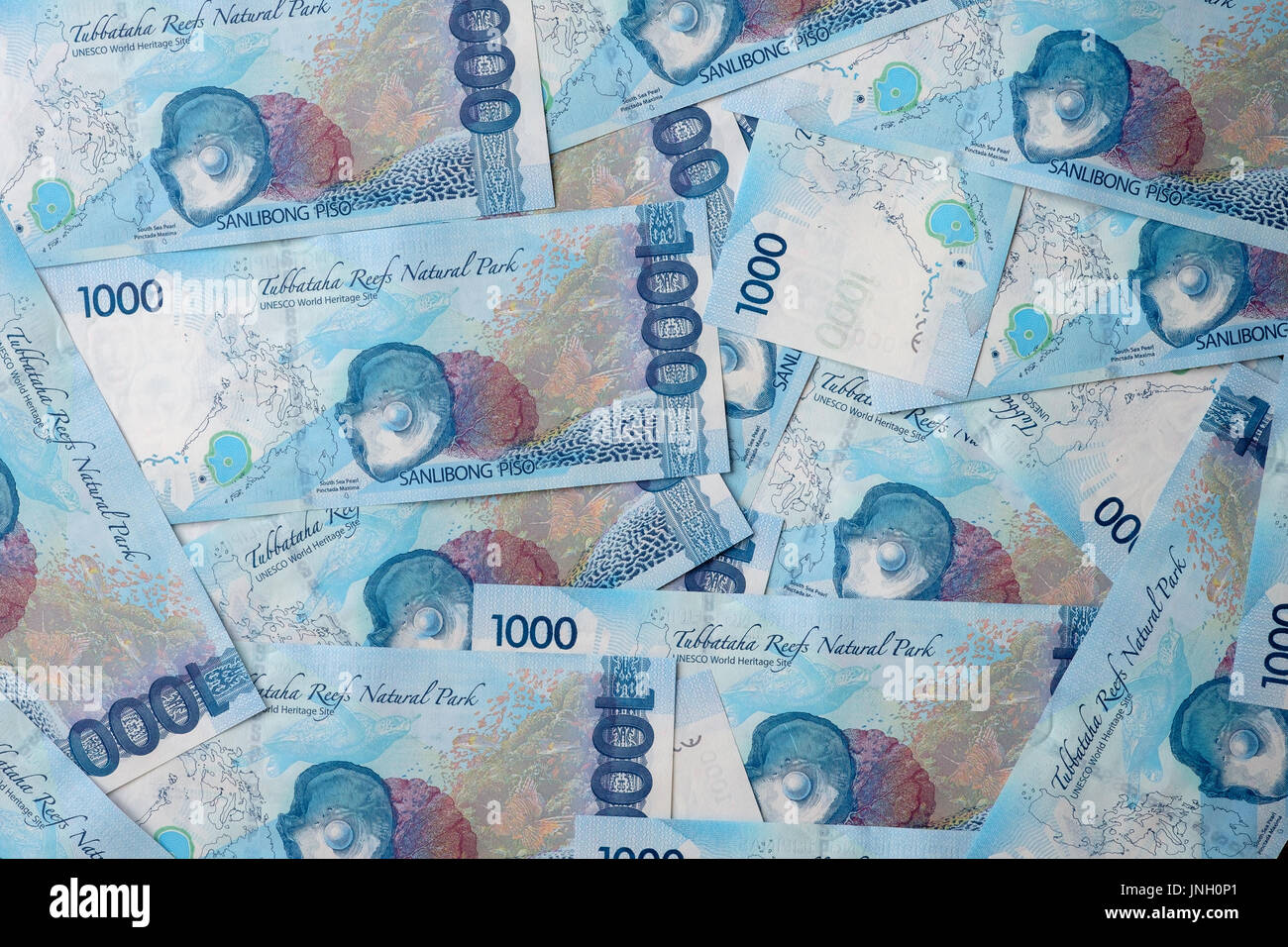 Philippinen Pesos in tausend Wert der Banknoten Stockfoto