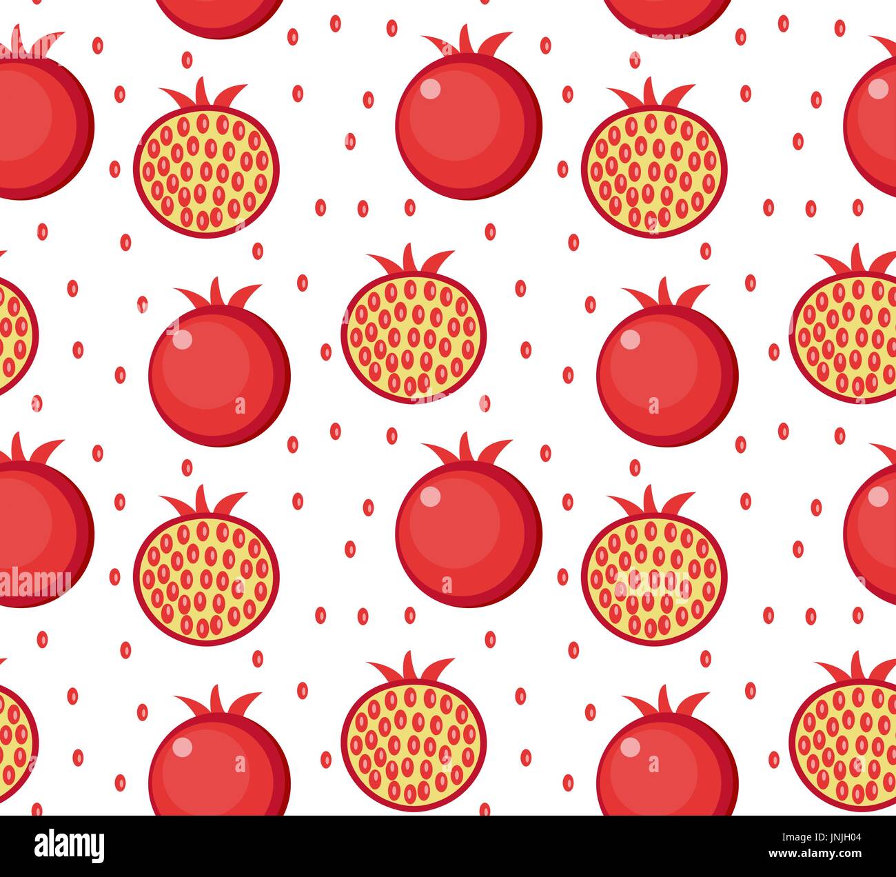 Granatapfel Musterdesign. Granat Obst endlosen Hintergrund, Textur. Früchte-Hintergrund. Vektor-Illustration. Stock Vektor