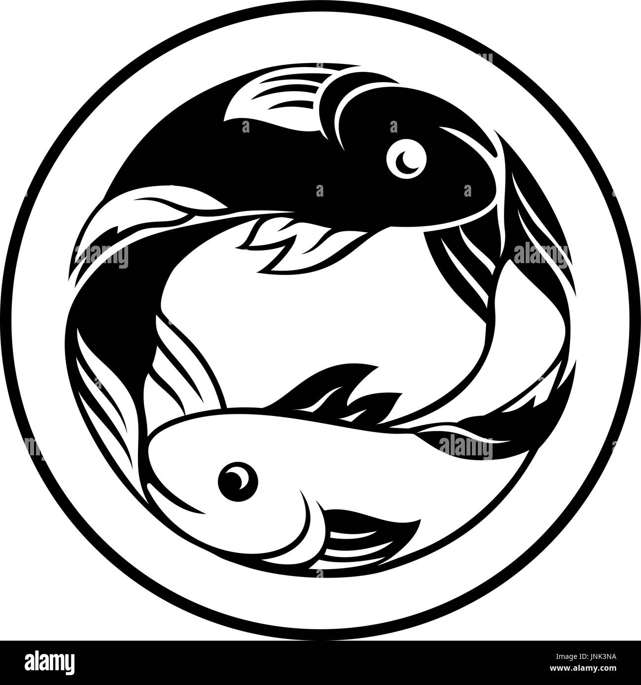 Tierkreis Zeichen Fische Fisch-Symbol Stock Vektor
