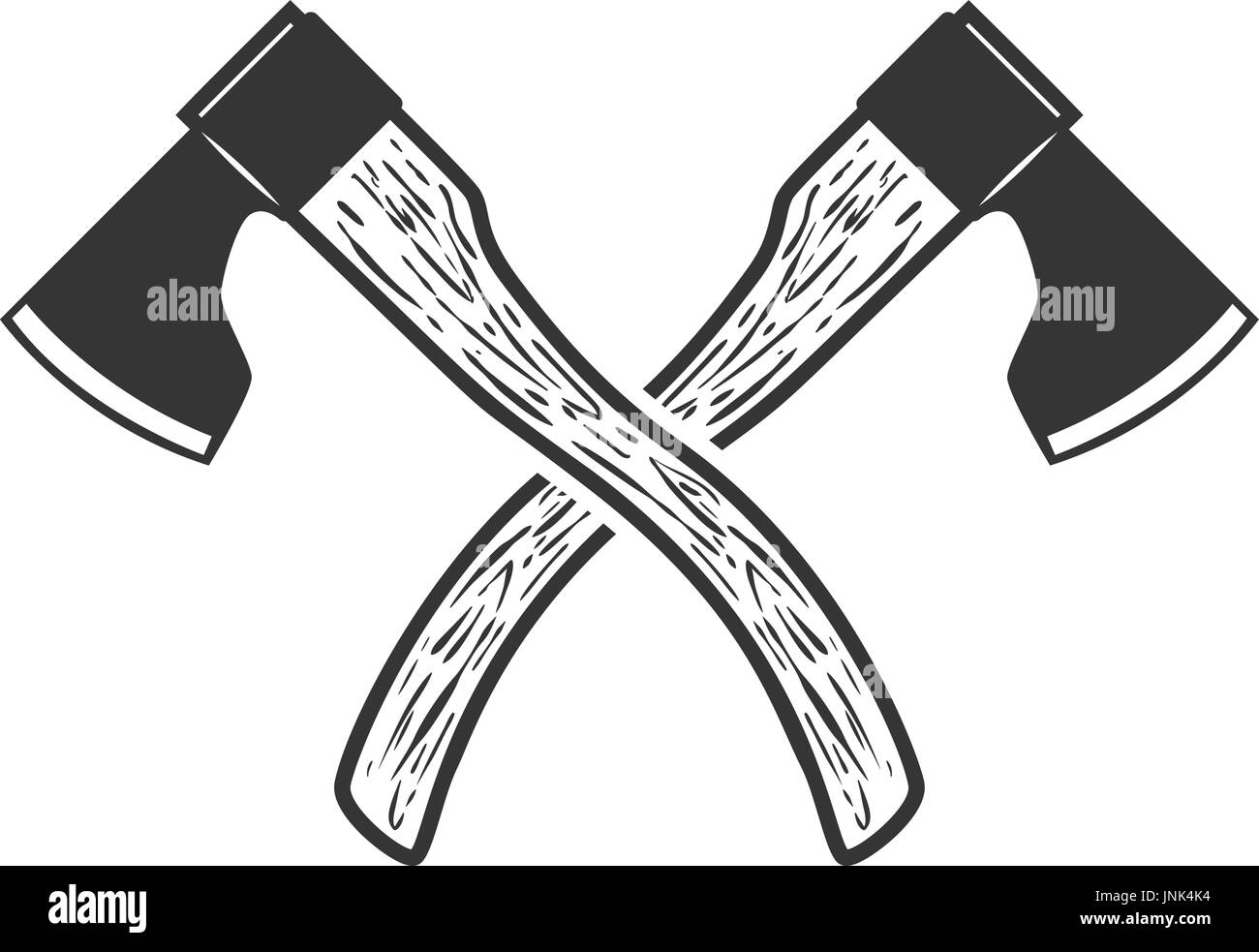 Gekreuzte Axt isoliert auf weißem Hintergrund. Vektor-illustration  Stock-Vektorgrafik - Alamy
