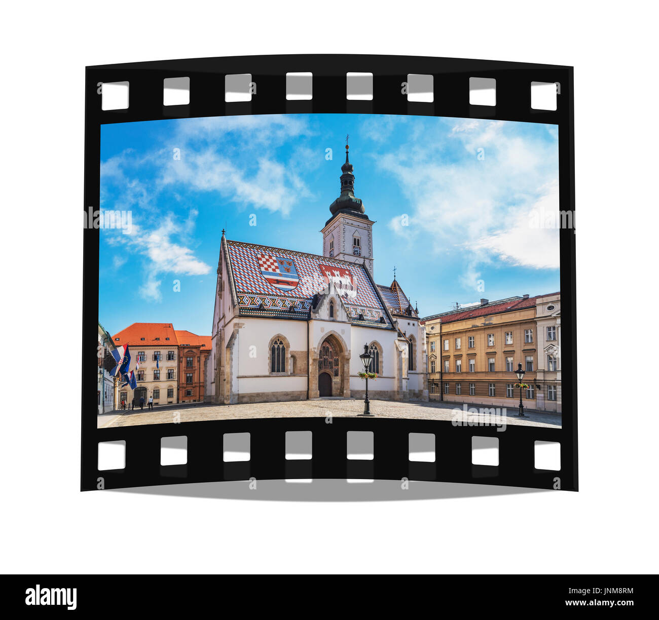 Die St.-Markus-Kirche ist die Pfarrkirche in der Oberstadt (Gornji Grad) aus Zagreb, Kroatien, Europa Stockfoto