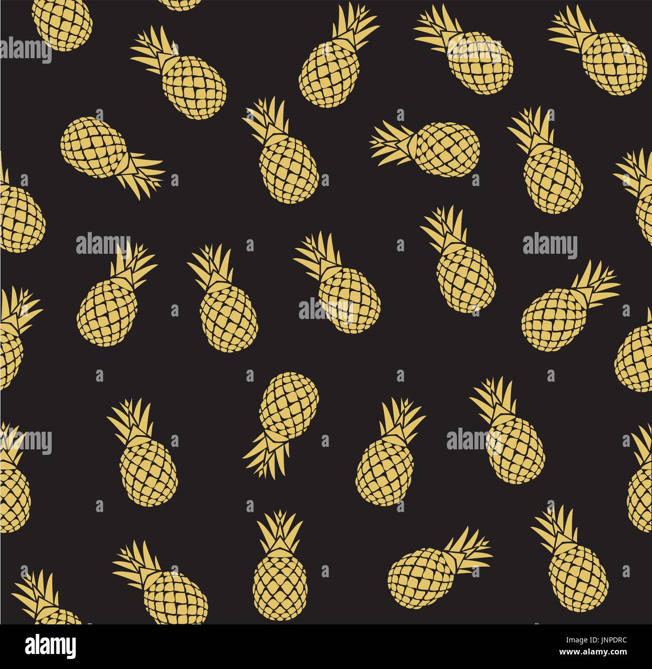 Vektor-Illustration der goldene nahtlose Ananas Hintergrundmuster Stock Vektor