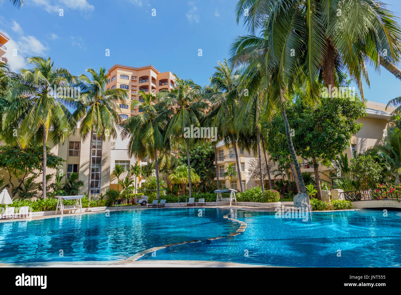 Schwimmbad hotel Stockfoto