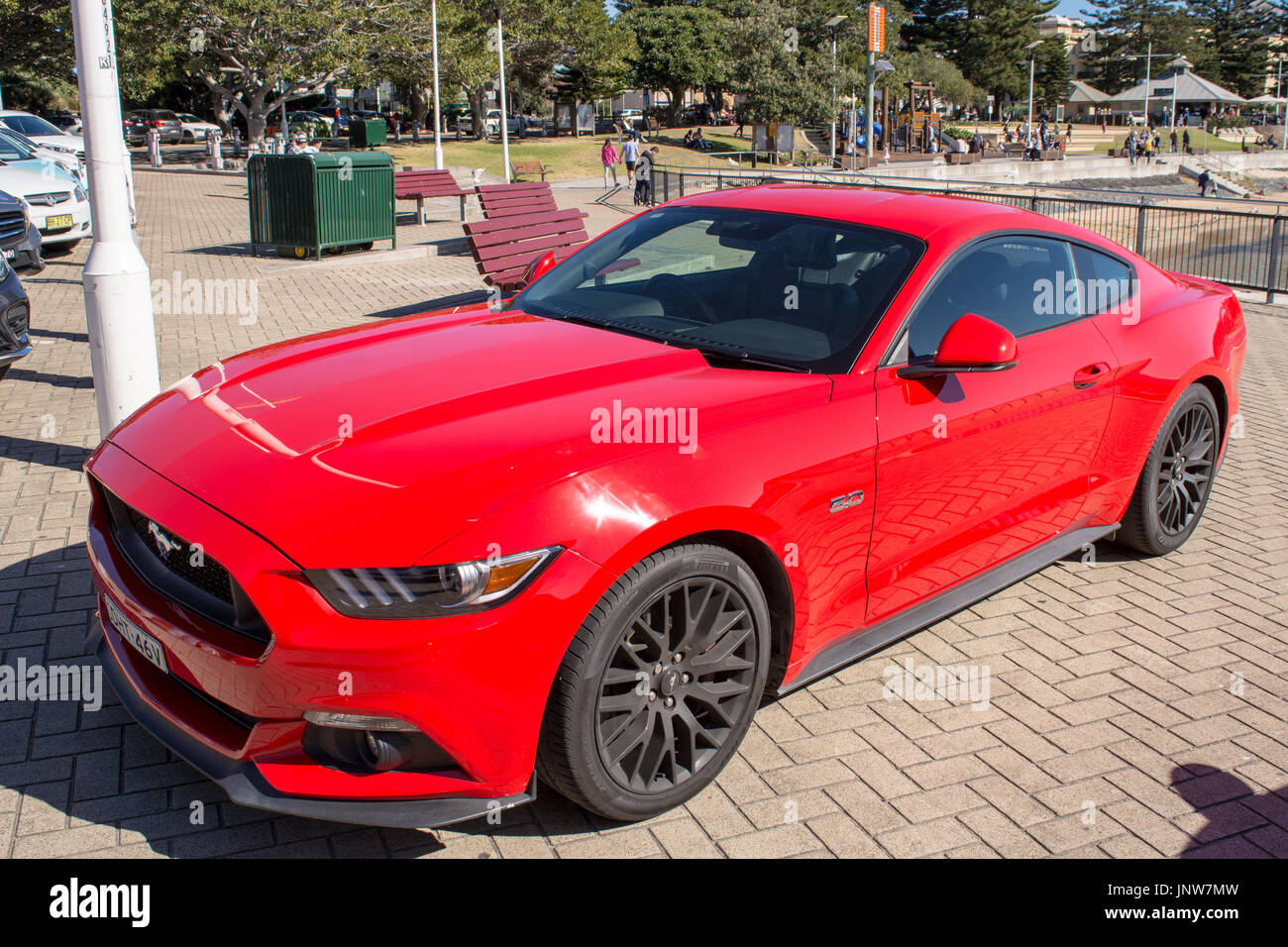 Ford Mustang an Belmore Becken Wollongong Stockfoto