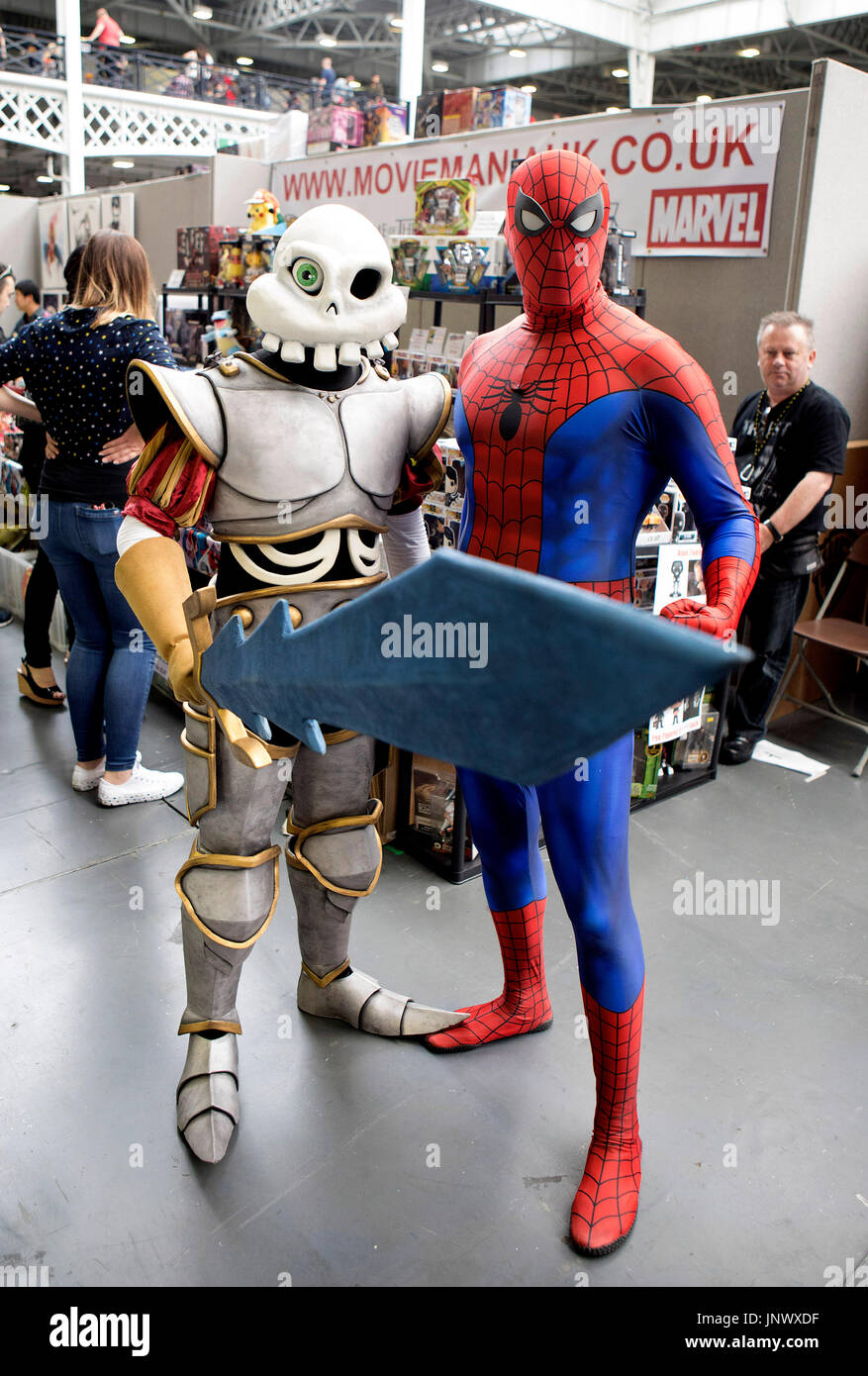 London Film & Comic-Con, Olympia, London: Spiderman Stockfoto