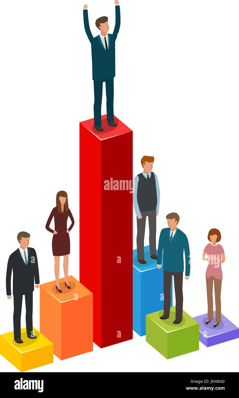 Business-Infografiken. Karriere, Erfolg, Fortschritt, Geschäftsmann Konzept. Vektor-illustration Stock Vektor
