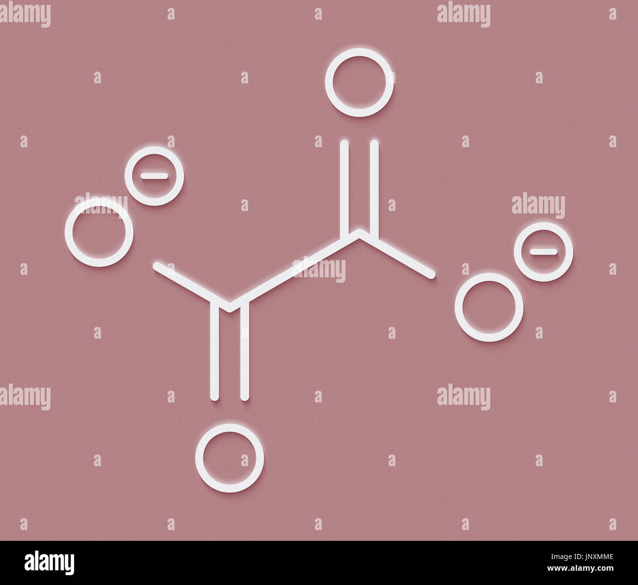 Oxalat Anion, chemische Struktur. Oxalat Salze können sich Nierensteine bilden. Skelettformel. Stockfoto