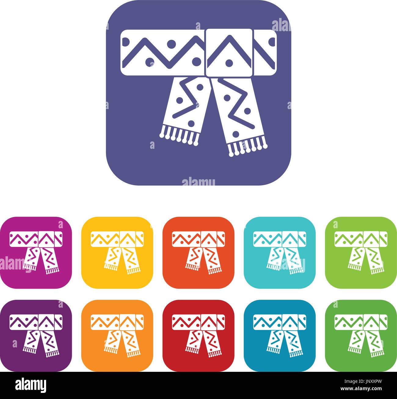 Schal mit Muster Icons set Stock Vektor