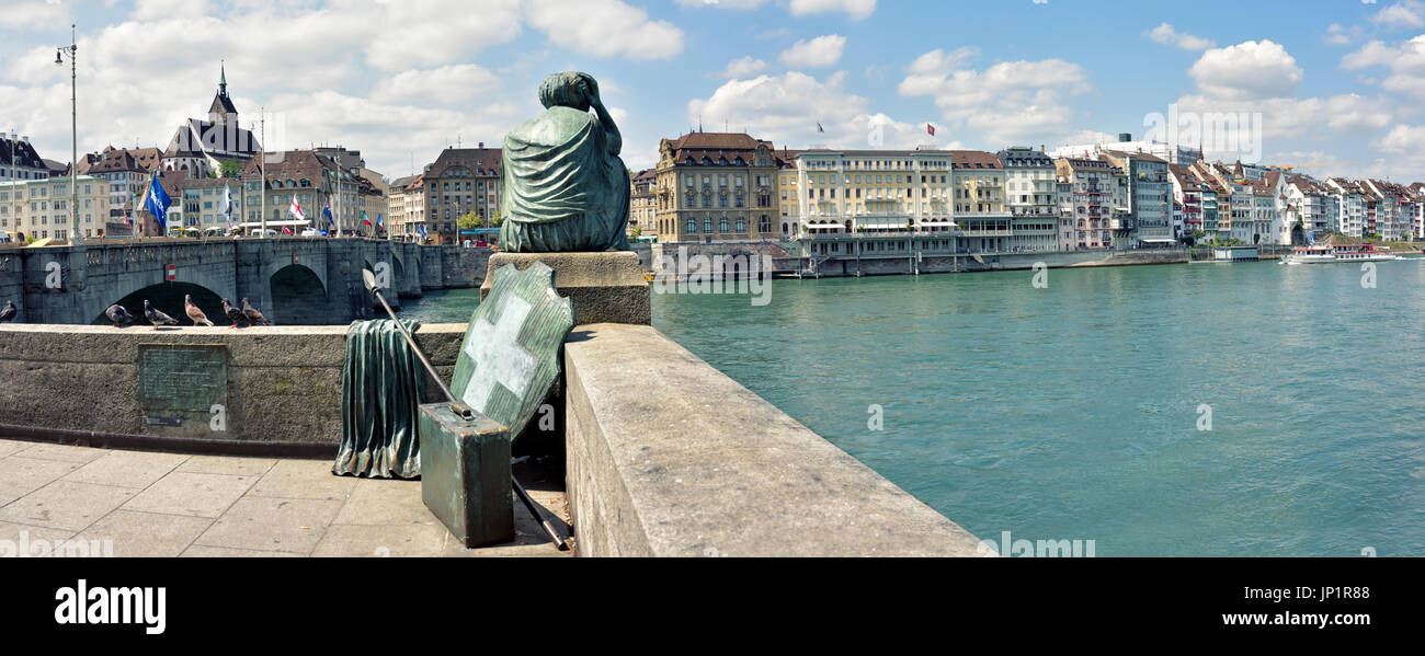 Basel Mittlere Brücke in Basel Stockfoto