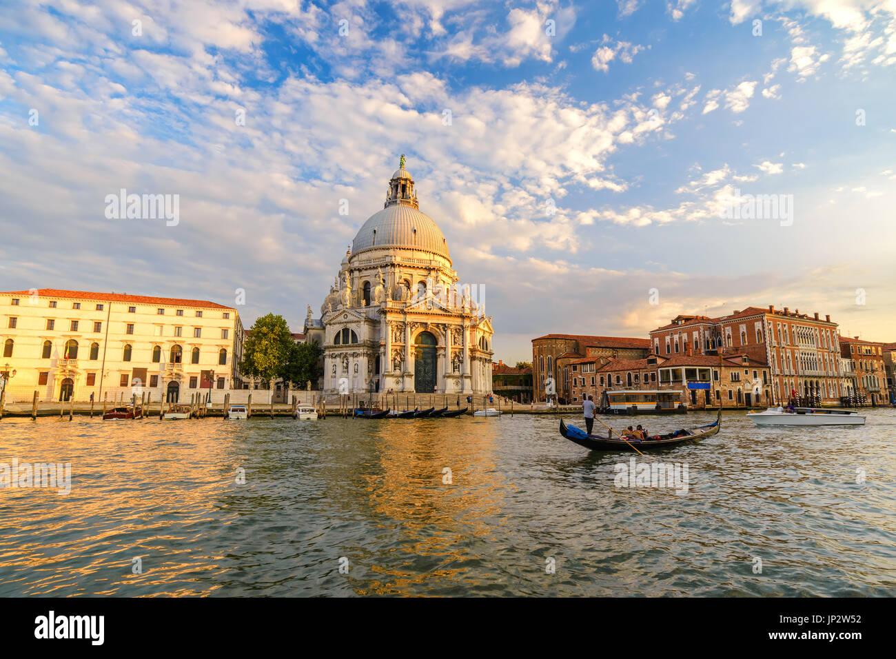 Canal Grande Venedig bei Sonnenuntergang, Venedig (Venezia), Italien Stockfoto